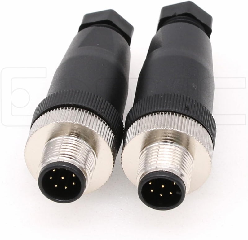 Eonvic M12 8 Pin Male Connector, 12mm A Code IP67 30V 2A AC/DC Industrial Circular Connector, Unshiled Field Assembly Wireable Sensor Straight 2pcs - Image 3